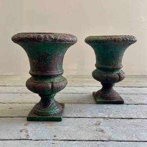 A Pair of French 19th C Garden Urns 